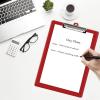 Acrimet 3 Pack Clipboard Letter Size A4 (13 3/8” x 9 7/16”) Low Profile Clip & Side Rulers, Durable Plastic for Office, School, Home Use – Solid Red Color