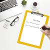 Acrimet 3 Pack Clipboard Letter Size A4 (13 3/8” x 9 7/16”) Low Profile Clip & Side Rulers, Durable Plastic for Office, School, Home Use – Solid Yellow Color
