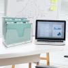 Acrimet 3 Tier Horizontal Hanging File and Folder Organizer – Desktop Storage for Paper Letter / A4 Size – Stackable Design for Office, Home, School – Plastic Clear Crystal