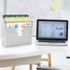 Acrimet 3 Tier Horizontal Hanging File and Folder Organizer – Desktop Storage for Paper Letter / A4 Size – Stackable Design for Office, Home, School – Plastic White