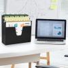 Acrimet 3 Tier Horizontal Hanging File and Folder Organizer – Desktop Storage for Paper Letter / A4 Size – Stackable Design for Office, Home, School – Plastic Black