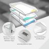 Acrimet 3 Tier Legal Letter Tray, Facility Front Load (Legal Size) (Plastic) (Clear Crystal Color) Made in USA