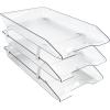 Acrimet 3 Tier Legal Letter Tray, Facility Front Load (Legal Size) (Plastic) (Clear Crystal Color) Made in USA