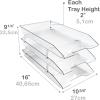 Acrimet 3 Tier Legal Letter Tray, Facility Front Load (Legal Size) (Plastic) (Clear Crystal Color) Made in USA