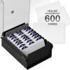 Acrimet 3 x 5 Card File Holder Organizer Box Metal Base Heavy Duty (AZ Index Cards and Divider Included) (Black Color with Clear Crystal Plastic Lid Cover)