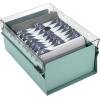 Acrimet 3 x 5 Card File Holder Organizer Box Metal Base Heavy Duty (AZ Index Cards and Divider Included) (Green Color with Clear Crystal Plastic Lid Cover)