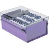 Acrimet 3 x 5 Card File Holder Organizer Box Metal Base Heavy Duty (AZ Index Cards and Divider Included) (Purple Color with Clear Crystal Plastic Lid Cover)