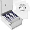 Acrimet 3 x 5 Card File Holder Organizer Box Metal Base Heavy Duty (AZ Index Cards and Divider Included) (White Color with Clear Crystal Plastic Lid Cover)