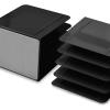 Acrimet 4 Section Vertical Metal File Sorter, Desktop File Organizer, Compact and Efficient Solution for Papers & Folders – Black Color