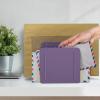 Acrimet 4 Section Vertical Metal File Sorter, Desktop File Organizer, Compact and Efficient Solution for Papers & Folders – Purple Color