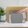 Acrimet 4 Section Vertical Metal File Sorter, Desktop File Organizer, Compact and Efficient Solution for Papers & Folders – Silver Color