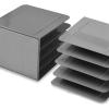 Acrimet 4 Section Vertical Metal File Sorter, Desktop File Organizer, Compact and Efficient Solution for Papers & Folders – Silver Color
