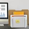 Acrimet 4 Section Vertical Metal File Sorter, Desktop File Organizer, Compact and Efficient Solution for Papers & Folders – White Color