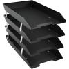 Acrimet 4 Tier Legal Letter Tray, Facility Front Load (Legal Size) (Plastic) (Black Color) Made in USA