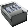 Acrimet 4 x 6 Card File Holder Organizer Box Metal Base Heavy Duty (AZ Index Cards and Divider Included) (Gray Color with Clear Crystal Plastic Lid Cover)