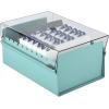 Acrimet 4 x 6 Card File Holder Organizer Box Metal Base Heavy Duty (AZ Index Cards and Divider Included) (Green Color with Clear Crystal Plastic Lid Cover)