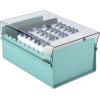 Acrimet 4 x 6 Card File Holder Organizer Box Metal Base Heavy Duty (AZ Index Cards and Divider Included) (Green Color with Clear Crystal Plastic Lid Cover)