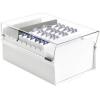 Acrimet 4 x 6 Card File Holder Organizer Box Metal Base Heavy Duty (AZ Index Cards and Divider Included) (White Color with Clear Crystal Plastic Lid Cover)