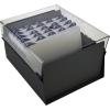 Acrimet 5 X 8 Card File Holder Organizer Box Metal Base Heavy Duty (AZ Index Cards and Divider Included) (Black Color with Clear Crystal Plastic Lid Cover)