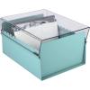 Acrimet 5 X 8 Card File Holder Organizer Box Metal Base Heavy Duty (AZ Index Cards and Divider Included) (Green Color with Clear Crystal Plastic Lid Cover)