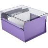 Acrimet 5 X 8 Card File Holder Organizer Box Metal Base Heavy Duty (AZ Index Cards and Divider Included) (Purple Color with Clear Crystal Plastic Lid Cover)