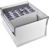 Acrimet 5 X 8 Card File Holder Organizer Box Metal Base Heavy Duty (AZ Index Cards and Divider Included) (White Color with Clear Crystal Plastic Lid Cover)