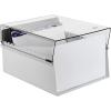 Acrimet 6 x 9 Card File Holder Organizer Box Metal Base Heavy Duty (AZ Index Cards and Divider Included) (White Color with Crystal Plastic Lid Cover)