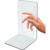 Acrimet Bookends 1 Pair, Clear Plastic Bookends for Shelves or Desktop, Book Holder for Home, Office, Library, School (Clear Crystal Color)(Clear Crystal)