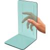 Acrimet Bookends 1 Pair, Clear Plastic Bookends for Shelves or Desktop, Book Holder for Home, Office, Library, School (Clear Crystal Color)(Clear Green)