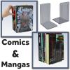 Acrimet Bookends 1 Pair, Clear Plastic Bookends for Shelves or Desktop, Book Holder for Home, Office, Library, School (Clear Crystal Color)(Clear Smoke)