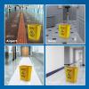Acrimet Bucket and Wet Floor Sign, Leak Collector Bucket, Caution Wet Floor, Bilingual Safety Sign on Both Sides in English and Spanish, 27 Quart (Plastic) (Yellow Color) (Set of 4)