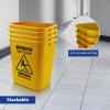 Acrimet Bucket and Wet Floor Sign, Leak Collector Bucket, Caution Wet Floor, Bilingual Safety Sign on Both Sides in English and Spanish, 27 Quart (Plastic) (Yellow Color) (Set of 4)
