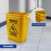 Acrimet Bucket and Wet Floor Sign, Leak Collector Bucket, Caution Wet Floor, Bilingual Safety Sign on Both Sides in English and Spanish, 27 Quart (Plastic) (Yellow Color) (Set of 2)