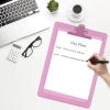 Acrimet Clipboard Letter Size A4 (13 3/8” x 9 7/16”) Premium Metal Clip with Side Rulers (Plastic) (Pink Color) (6 Pack)