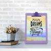 Acrimet Clipboard Letter Size A4 (13 3/8” x 9 7/16”) Premium Metal Clip with Side Rulers (Plastic) (Purple Color) (6 Pack)