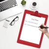 Acrimet Clipboard Letter Size A4 (13 3/8” x 9 7/16”) Premium Metal Clip with Side Rulers (Plastic) (Red Color) (6 Pack)