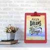 Acrimet Clipboard Letter Size A4 (13 3/8” x 9 7/16”) Premium Metal Clip with Side Rulers (Plastic) (Red Color) (6 Pack)