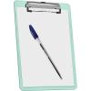 Acrimet Clipboard Memo Size A5 (9 1/4” x 6 5/16”) Low Profile Clip (Plastic) (Clear Green Color) (3 Pack)