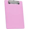 Acrimet Clipboard Memo Size A5 (9 1/4” x 6 5/16”) Low Profile Clip (Plastic) (Clear Pink Color) (3 Pack)