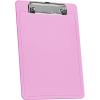 Acrimet Clipboard Memo Size A5 (9 1/4” x 6 5/16”) Low Profile Clip (Plastic) (Clear Pink Color) (6 Pack)