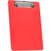 Acrimet Clipboard Memo Size A5 (9 1/4” x 6 5/16”) Low Profile Clip (Plastic) (Clear Red Color) (3 Pack)