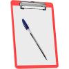 Acrimet Clipboard Memo Size A5 (9 1/4” x 6 5/16”) Low Profile Clip (Plastic) (Clear Red Color) (3 Pack)