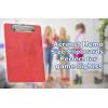 Acrimet Clipboard Memo Size A5 (9 1/4” x 6 5/16”) Low Profile Clip (Plastic) (Clear Red Color) (3 Pack)