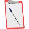 Acrimet Clipboard Memo Size A5 (9 1/4” x 6 5/16”) Low Profile Clip (Plastic) (Clear Red Color) (6 Pack)