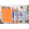 Acrimet Clipboard Memo Size A5 (9 1/4” x 6 5/16”) Low Profile Clip (Plastic) (Orange Color) (6 Pack)