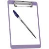 Acrimet Clipboard Memo Size A5 (9 1/4” x 6 5/16”) Low Profile Clip (Plastic) (Purple Color) (6 Pack)