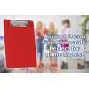 Acrimet Clipboard Memo Size A5 (9 1/4” x 6 5/16”) Low Profile Clip (Plastic) (Solid Red Color) (6 Pack)