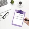 Acrimet Clipboard Memo Size A5 (9 1/4″ x 6 1/3″) Premium Metal Clip (Plastic) (Purple Color) (6 Pack)