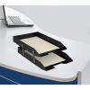 Acrimet Collapsible Articulated Letter Tray 3 Tier Plastic Desktop File Organizer (Clear Blue Color)(Black Color)