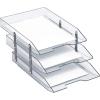 Acrimet Collapsible Articulated Letter Tray 3 Tier Plastic Desktop File Organizer (Clear Crystal Color)
